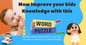 animal words puzzle for kids