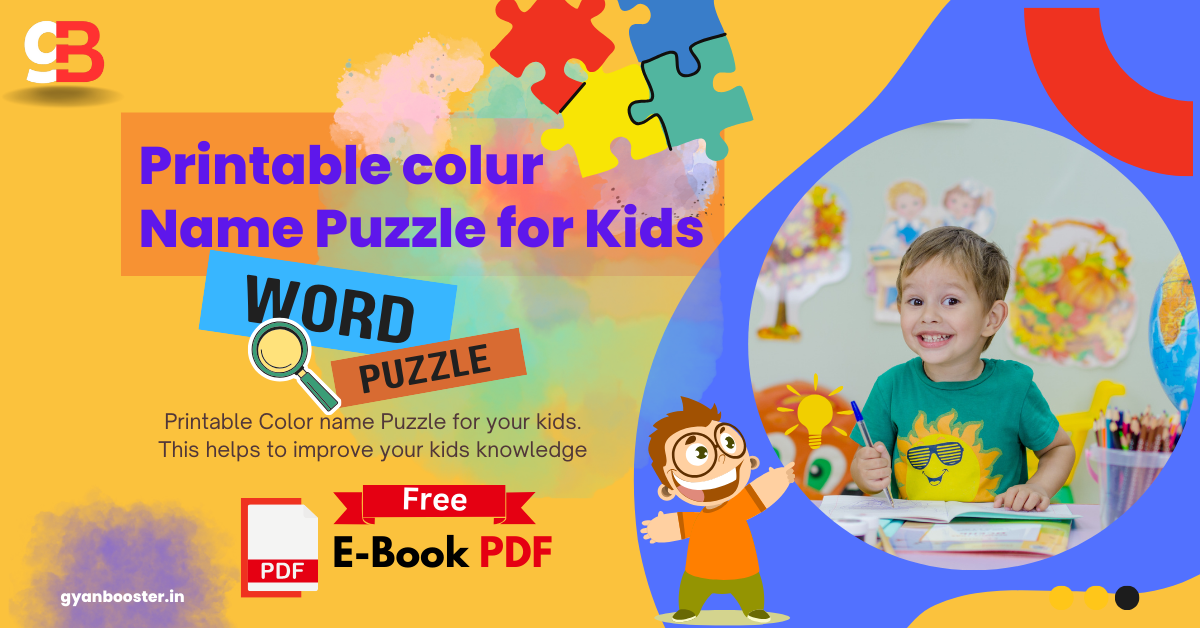 Printable Color Name Puzzle for kids || Vocabulary for Kids || Free eBook